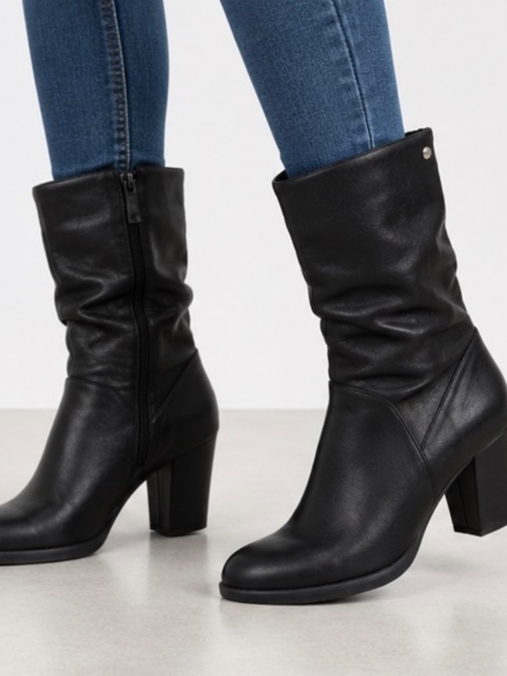 Hush Puppies by Hush Puppies Flex Black Slouchy Tall Boots Block Heel Size 8
